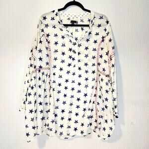 LANE BRYANT RED,WHITE, AND BLUE SHIRT SIZE14/16 America Patriotic 4th Of July